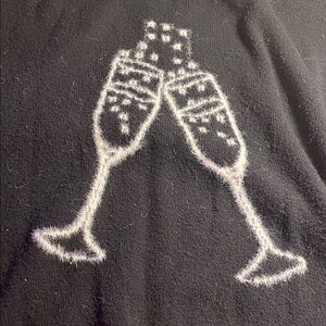 LOFT Black Sweater with White Accents